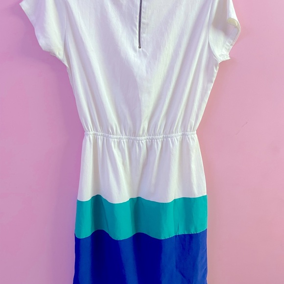 D Muse by Dressberry stripped dress in fresh white, green & blue colour - Picture 2 of 5